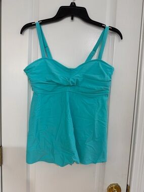 Turquoise Tankini Top and Floral Bottom Women